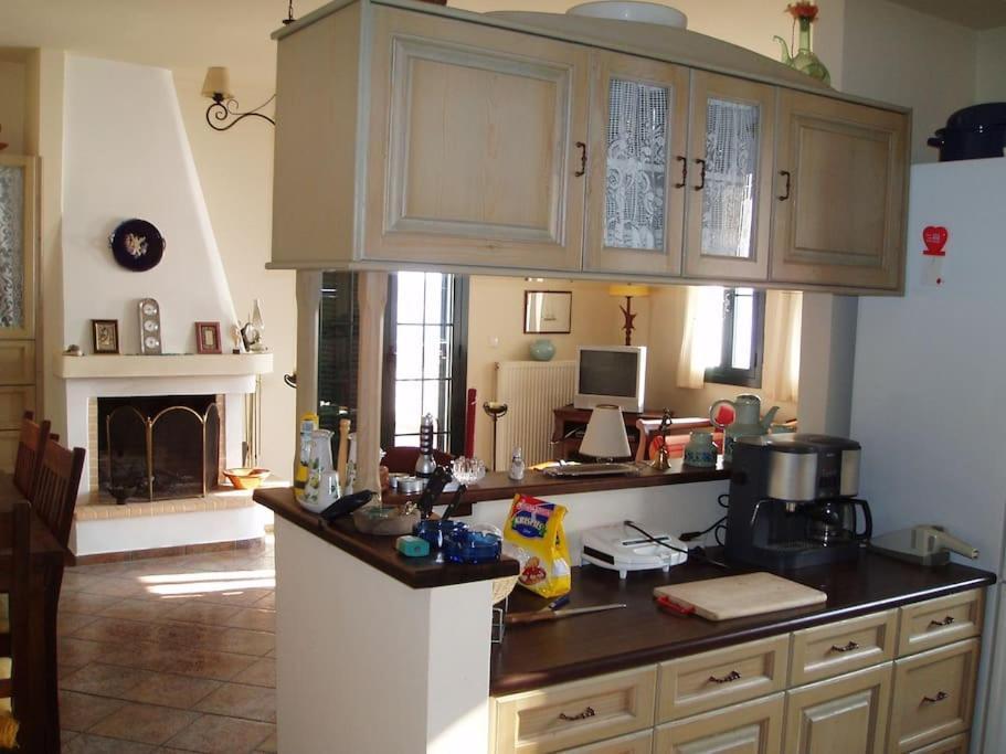 Villa With Breathtaking Views And Private Beach Agios Dimitrios  외부 사진